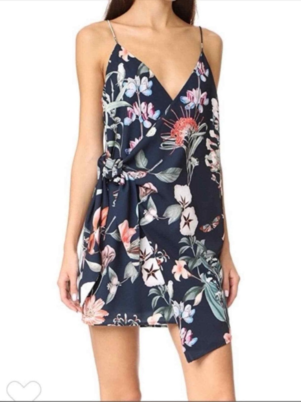 Stylestalker Jasper Floral V-Neck Faux Wrap Mini Dress - Size M